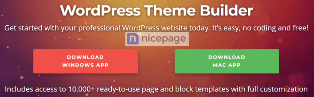 Nicepage wordpress theme builder